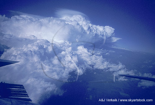 Aerial view of the top of a Cumulonimbus storm cloud