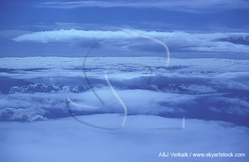 An aerial view of lenticular clouds