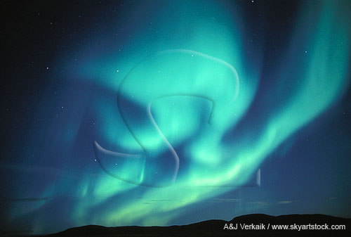 Aurora Borealis look like a green banshee, sparking superstition