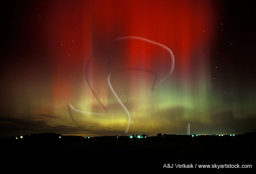 Streaky deep red curtains of northern lights strike fear in the heart