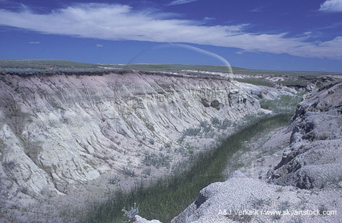 Erosion shown in gully of dry river bed