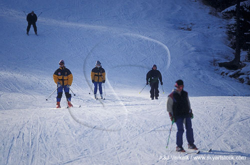 Skiers partake in the joys of winter