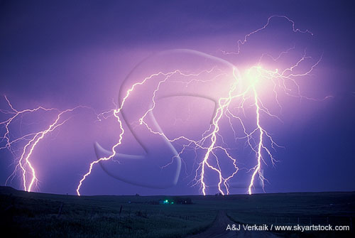 Highly electric lightning, scary for those isolated on a remote farm