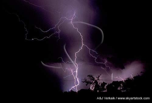 A wildly beautiful cloud-to-ground lightning strike