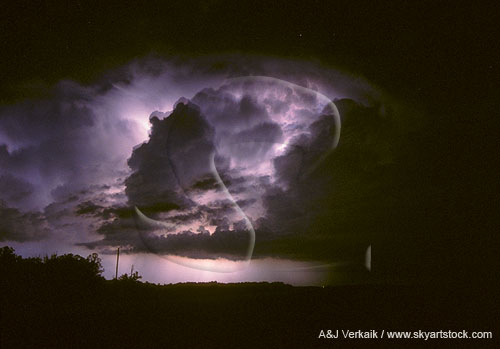 Cumulonimbus storm cloud with intracloud lightning (in-cloud)