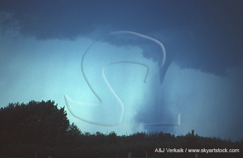 Tornado (F2) doing extensive damage as it forms dense debris cloud