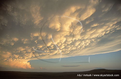 A Mammatus-bedecked storm glows with power and beauty