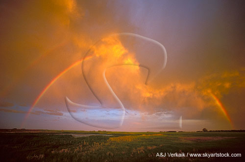 A mysterious broken rainbow, or discontinuous bow arc