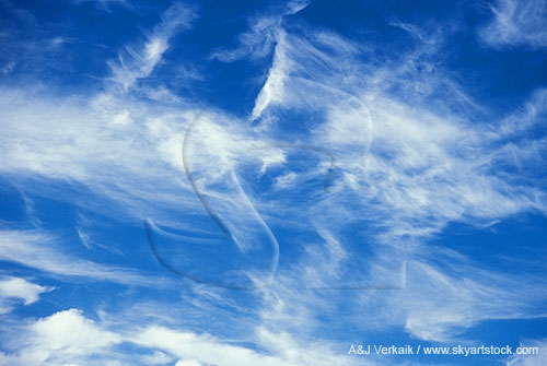 Abstract pattern and texture: Cirrus wisps stir with excitement