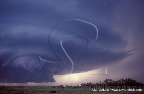 Winds and air motion in supercells: inflow/outflow zone