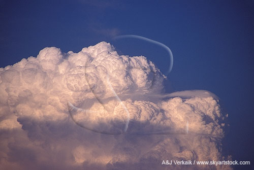 Interesting example of Pileus cloud below a storm’s top
