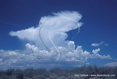 Cloud types, Cb: an isolated Cumulonimbus cloud in light winds
