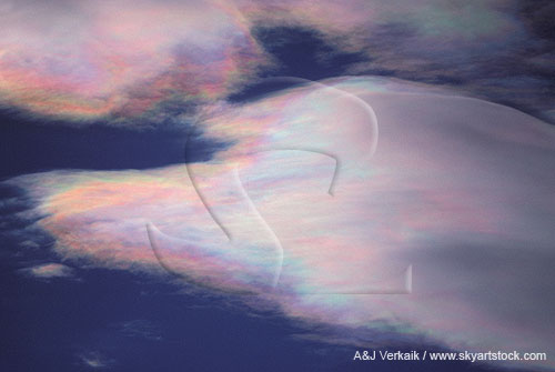Abstract wings of iridescent clouds