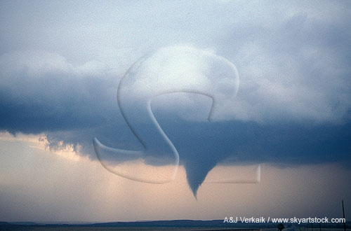 Developing tornado with elongating funnel