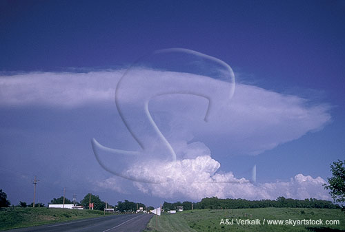 Distant classic CL supercell, tornadic with sharp-edged anvil