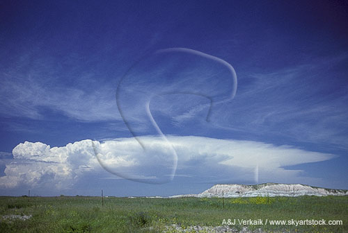 Distant Cumulonimbus storm cloud anvil