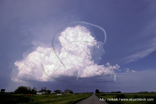 Shaded anvil above a storm cloud updraft core