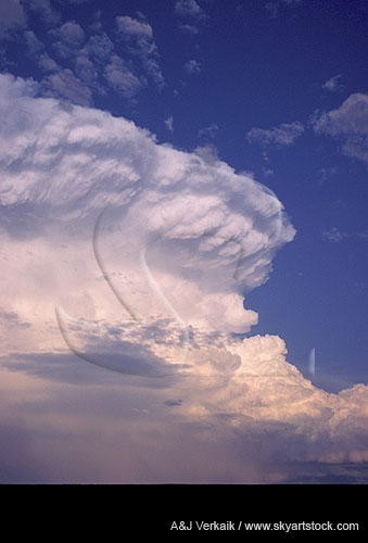 Anvil knuckles bulge from a powerful convective storm