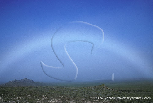 A fogbow, with white light instead of the spectrum of a rainbow