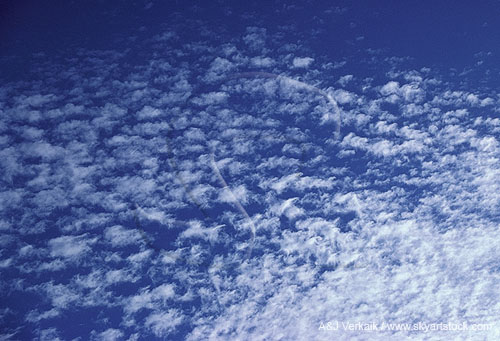 A sea of small puffy clouds