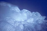 Aerial view of billowing clouds on a storm crown