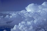Aerial view of convection as Cumulus clouds build into storms