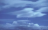 Aerial view of lenticular clouds (Altocumulus Lenticularis) 