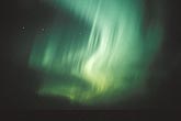 Streaky green waves in an Aurora Borealis (northern lights) display
