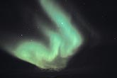A ghostly green flame of northern lights (Aurora Borealis)