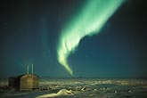 A bright plume of green northern lights (Aurora Borealis)