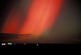 Sky on fire: a red curtain of northern lights (Aurora Borealis) 