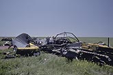Tornado damage: twisted farm machinery