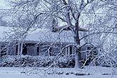 Snowy scene in the suburbs in winter
