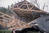 Tornado damage: destruction of a drive shed