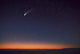 Comet Hale-Bopp streaks through the starry arctic sky