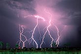 A dancing circle of lightning bolts which seem to be working together
