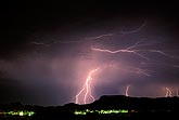 Spangles of fine spider lightning spread atop bolts