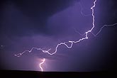 A single, thick horizontal cloud-to-cloud lightning (intercloud flash)