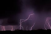 Lightning bolts, near and far, at play in the night sky