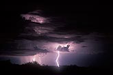 Mystery in the dark of night as lightning lights up storm cloud detail