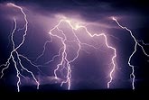Highly electric branching cloud-to-ground lightning bolts 