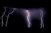 Hairy cloud-to-ground streak lightning bolts