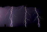 Cloud-to-ground staccato lightning bolts