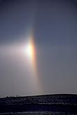 Just after sunrise a bright sundog (parhelion) to the left of the sun
