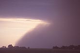 A close view of a dust foot on the forward edge of downburst
