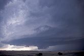 Side view of a classic supercell wall cloud