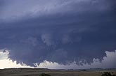 Close view of a wall cloud with scud tags