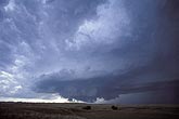 Supercell storm cloud overview showing circular updraft base