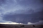 Supercell showing wall cloud structure