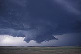 Close view of a typical wall cloud lowering on a supercell
